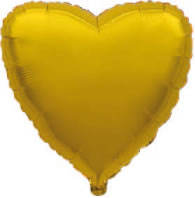 Ballon mylar coeur or